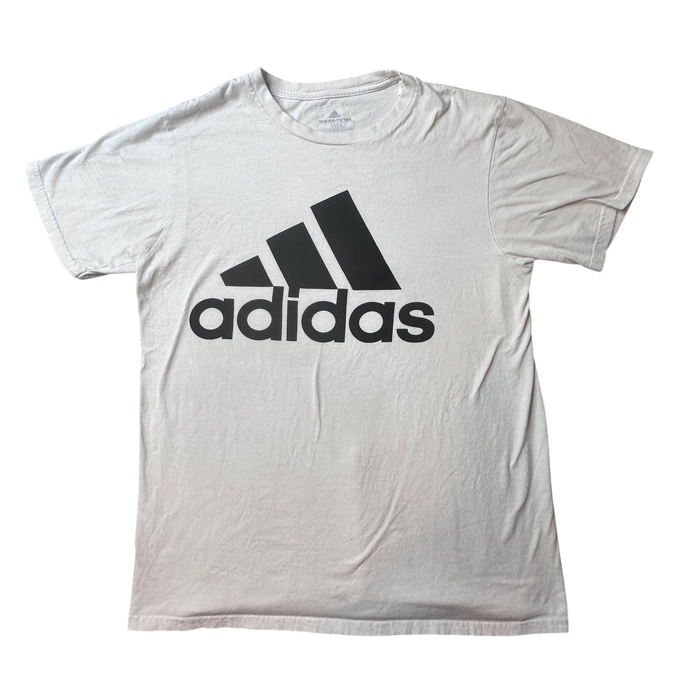 Adidas T-Shirt Mens M White The Go-To Tee Graphic Logo Short Sleeve ATACAGIL